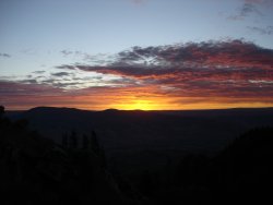 Sunrise while bowhunting for mule deer in 2007