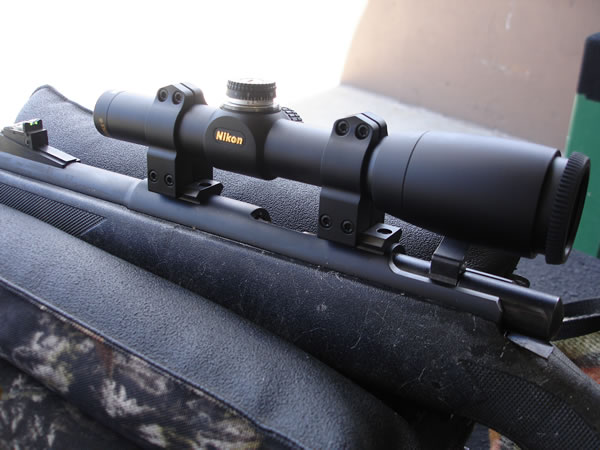 Nikon 1x20 Buckmaster Scope on CVA Firebolt on the Shooting Bench