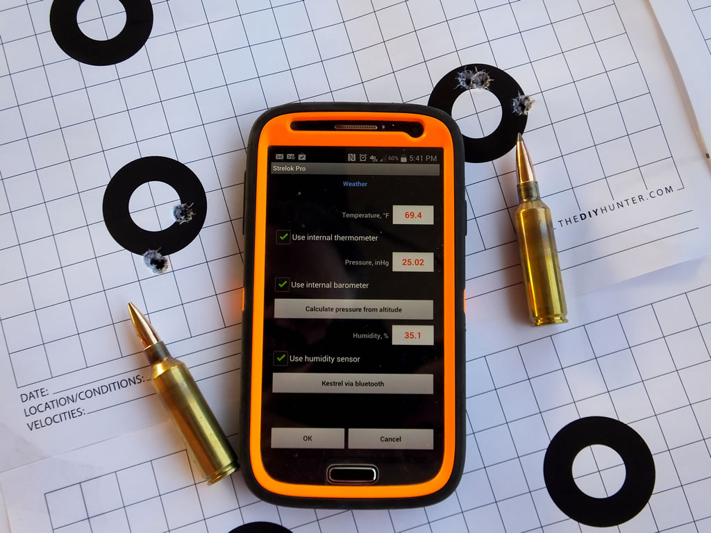 Strelok Pro with Samsung Galaxy S4 Phone sensors