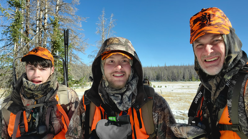 Selfie of me and the boys elk hunting in the Uinta mountains.